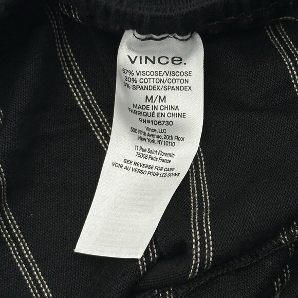 Vince Size Medium Black Knit Double Chalk Stripe Drawstring Lounge Shorts NWT - Picture 7 of 9